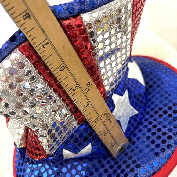 Uncle Sam 4th of July Stars & Stripes Sequin Top Hat NWT NOS - Picture 8 of 8